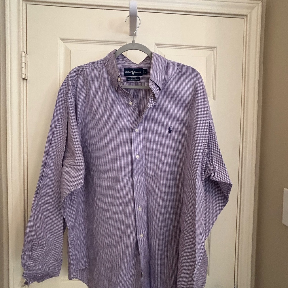 Ralph Lauren Men's Purple Checkered Shirt